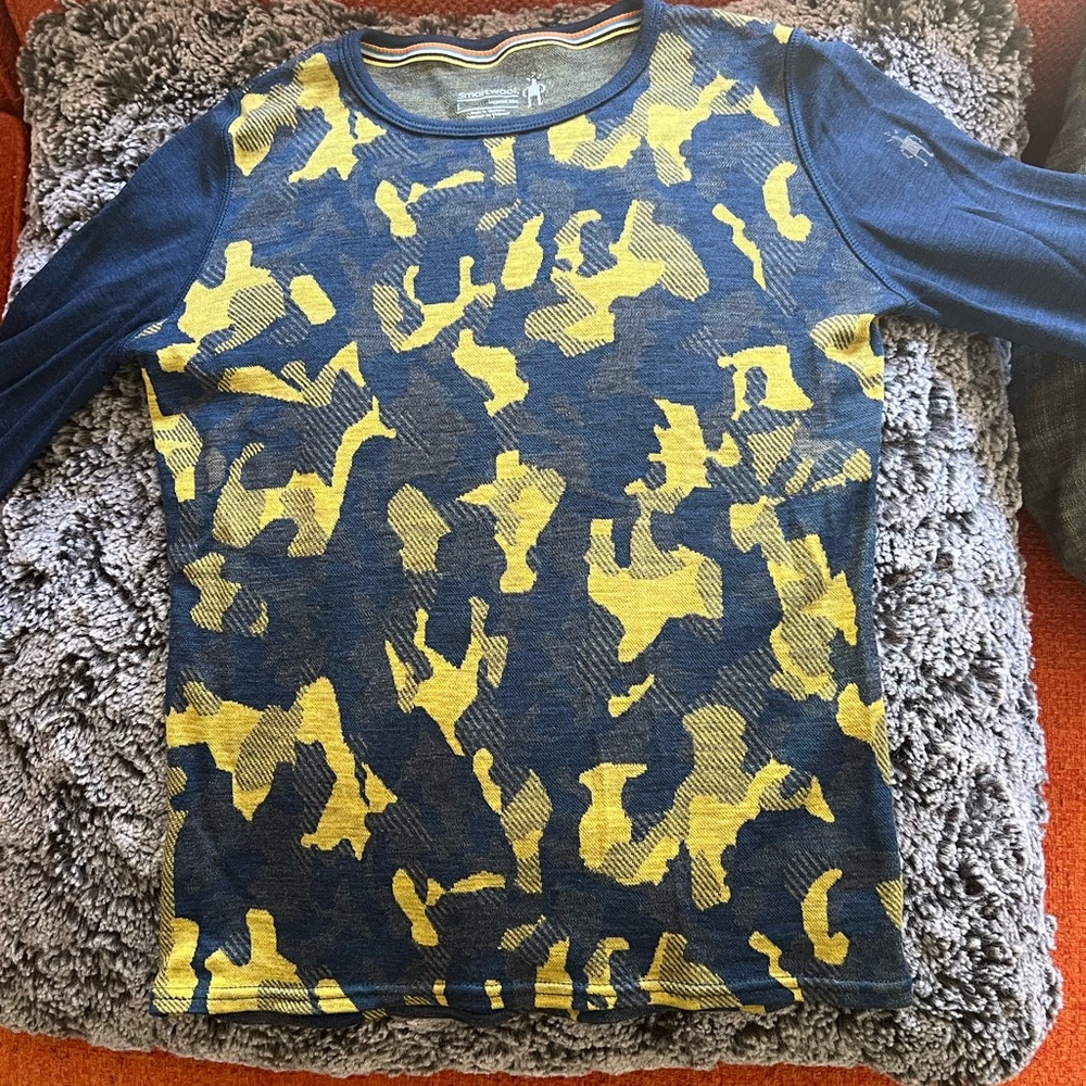 Smartwool Kids Blue & Yellow Camo Shirt